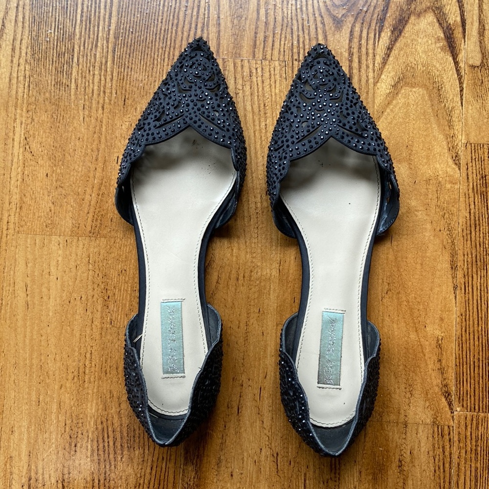 Betsey Johnson SB-Lucy black embellished sequin flats